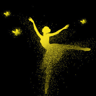 金色优雅舞蹈粒子妇女节元素GIF动态图妇女节背景